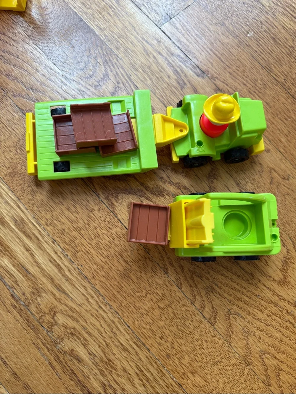 Fisher-Price Green and Yellow Construction Toy Vehicle Trio